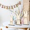 3 Pcs Easter Bunny Wooden Signs with Rope Bow and Base Bunny Shaped Freestanding Centerpiece Signs Rabbit Wood Easter Bunnies Bunny Table Decor for Party Office Home Tabletop Gift, 3 Sizes